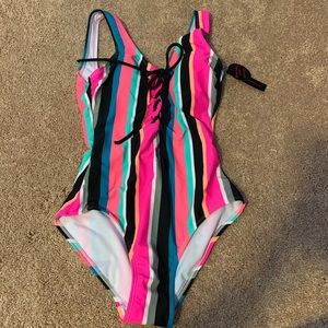 NWT Striped One Piece Bathing Suit